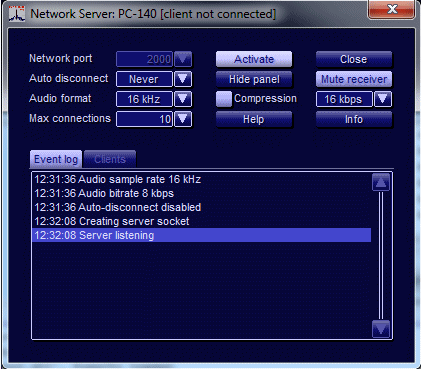 G35DDC Client/Server Option - Server Operation