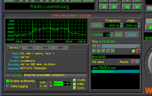 DRM station on WR-G313 receiver